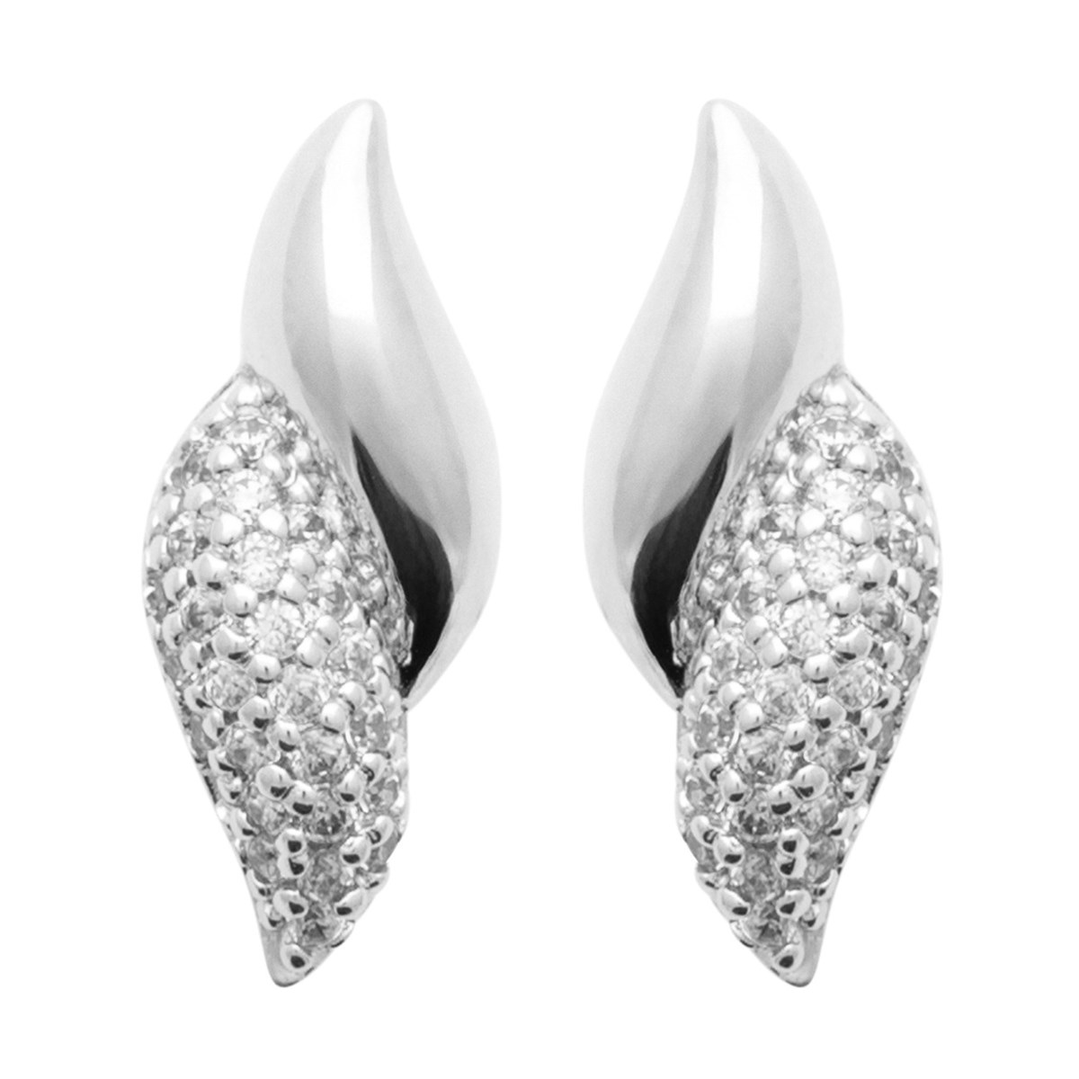 Puces d'oreilles Brillaxis argent rhodié oxydes