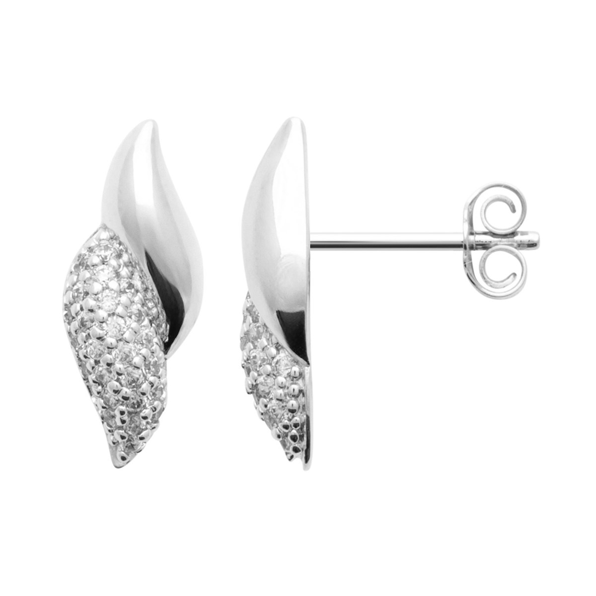 Puces d'oreilles Brillaxis argent rhodié oxydes - vue 3