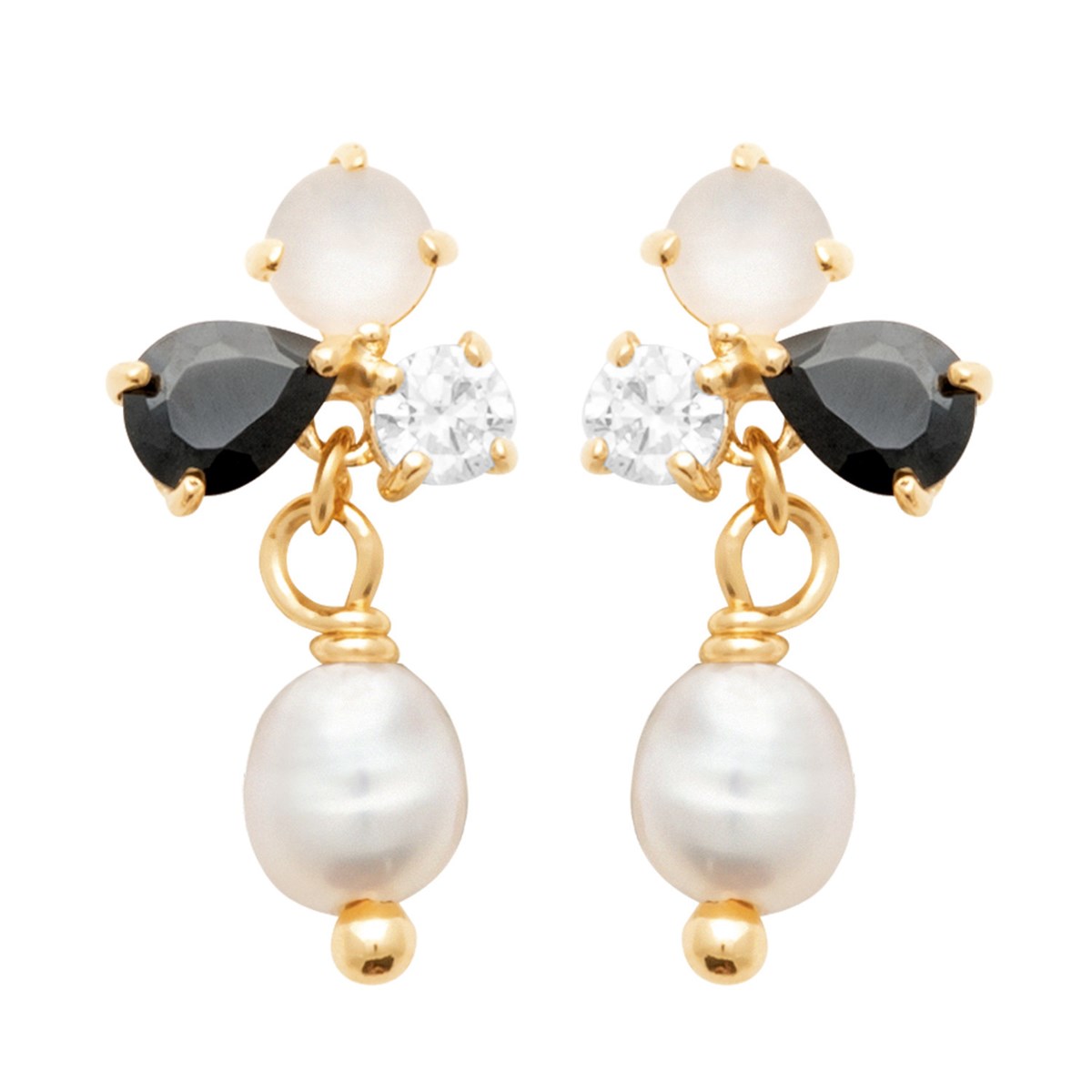 Boucles d'oreilles Brillaxis perle de culture oxydes