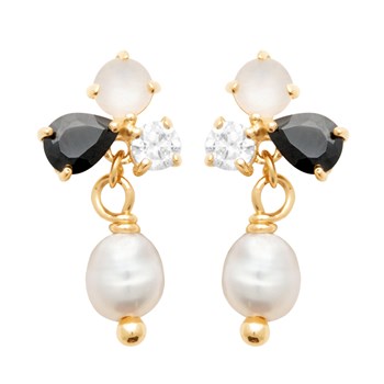 Boucles d'oreilles Brillaxis perle de culture oxydes