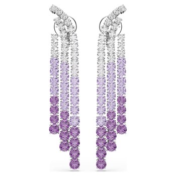 Boucles d'oreilles clips Swarovski Matrix violettes