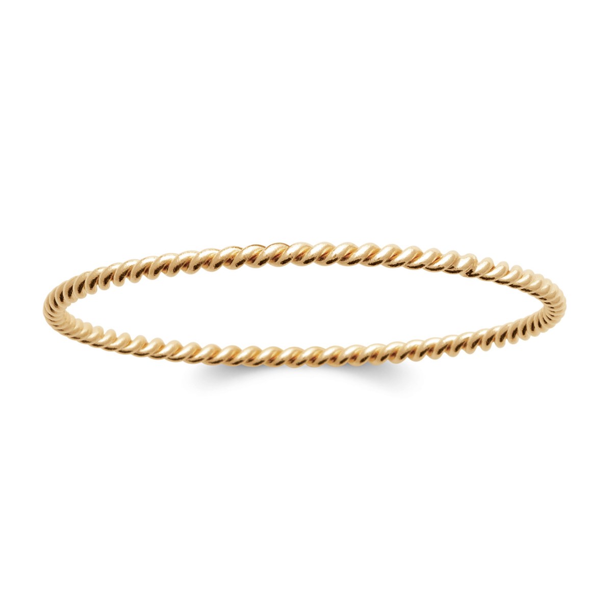 Bracelet jonc torsadé Brillaxis plaqué or 3 mm