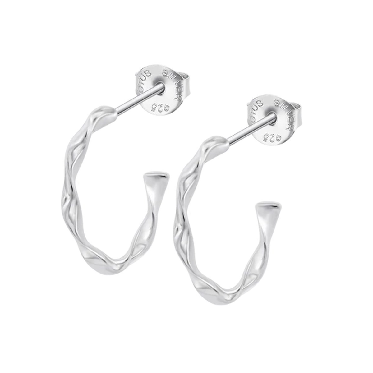 Créoles Lotus Silver torsadées argent