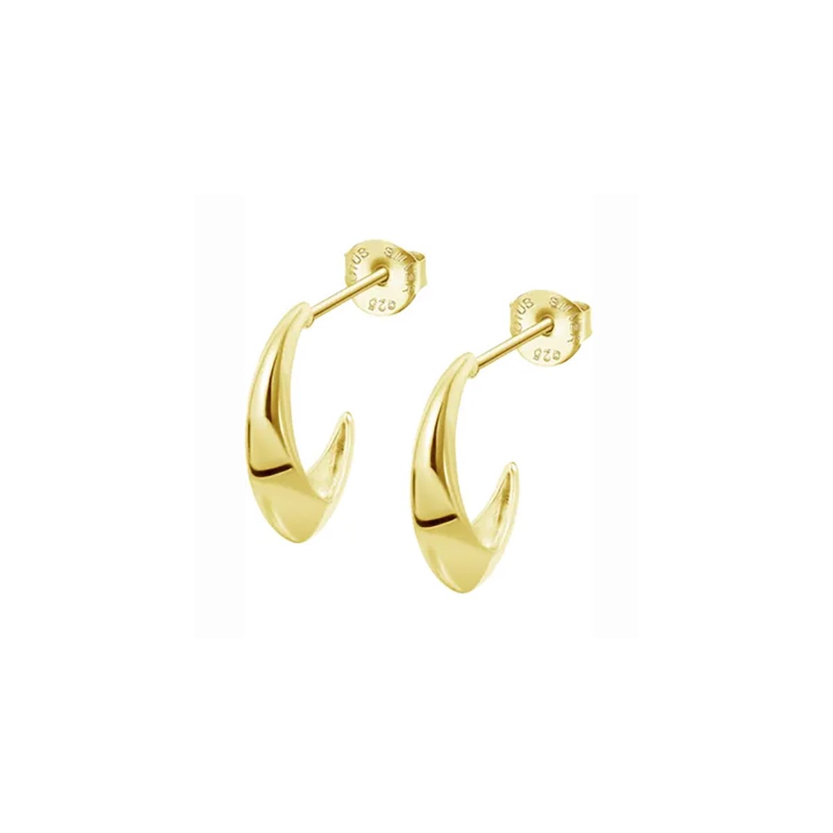 Boucles d'oreilles Lotus Silver demi-créoles dorées