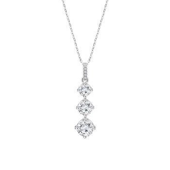 Collier Lotus Silver triple oxyde blanc