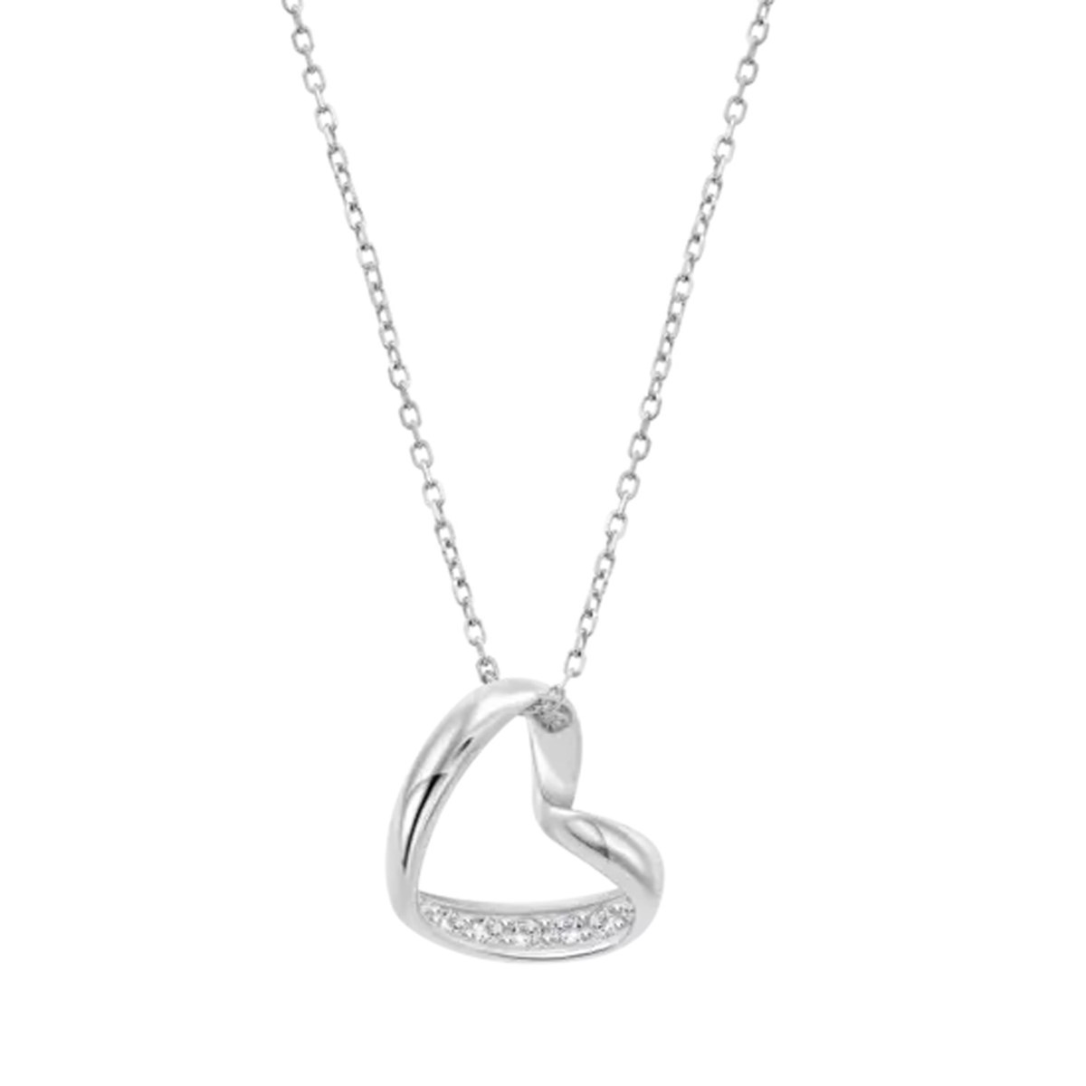 Collier Lotus Silver coeur torsadé
