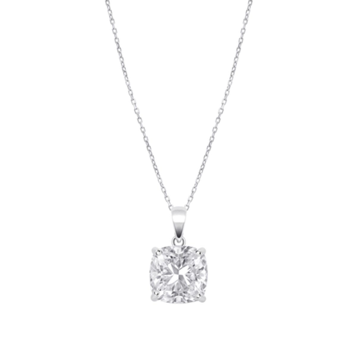 Collier Lotus Silver oxyde coussin blanc