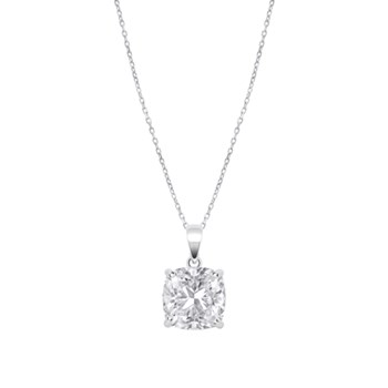 Collier Lotus Silver oxyde coussin blanc
