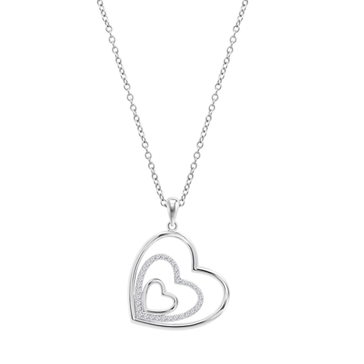 Collier Lotus Silver triple coeur argent