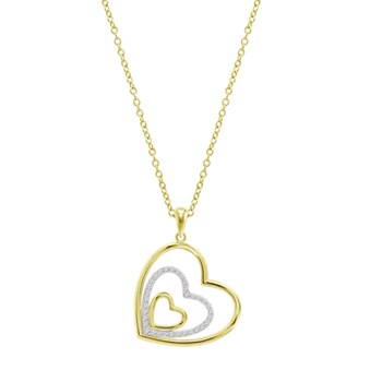 Collier Lotus Silver triple coeur doré