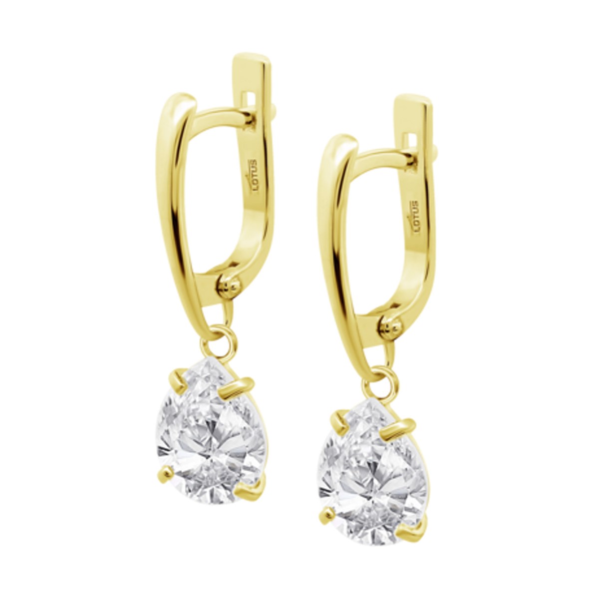 Boucles d'oreilles Lotus Silver oxyde goutte doré