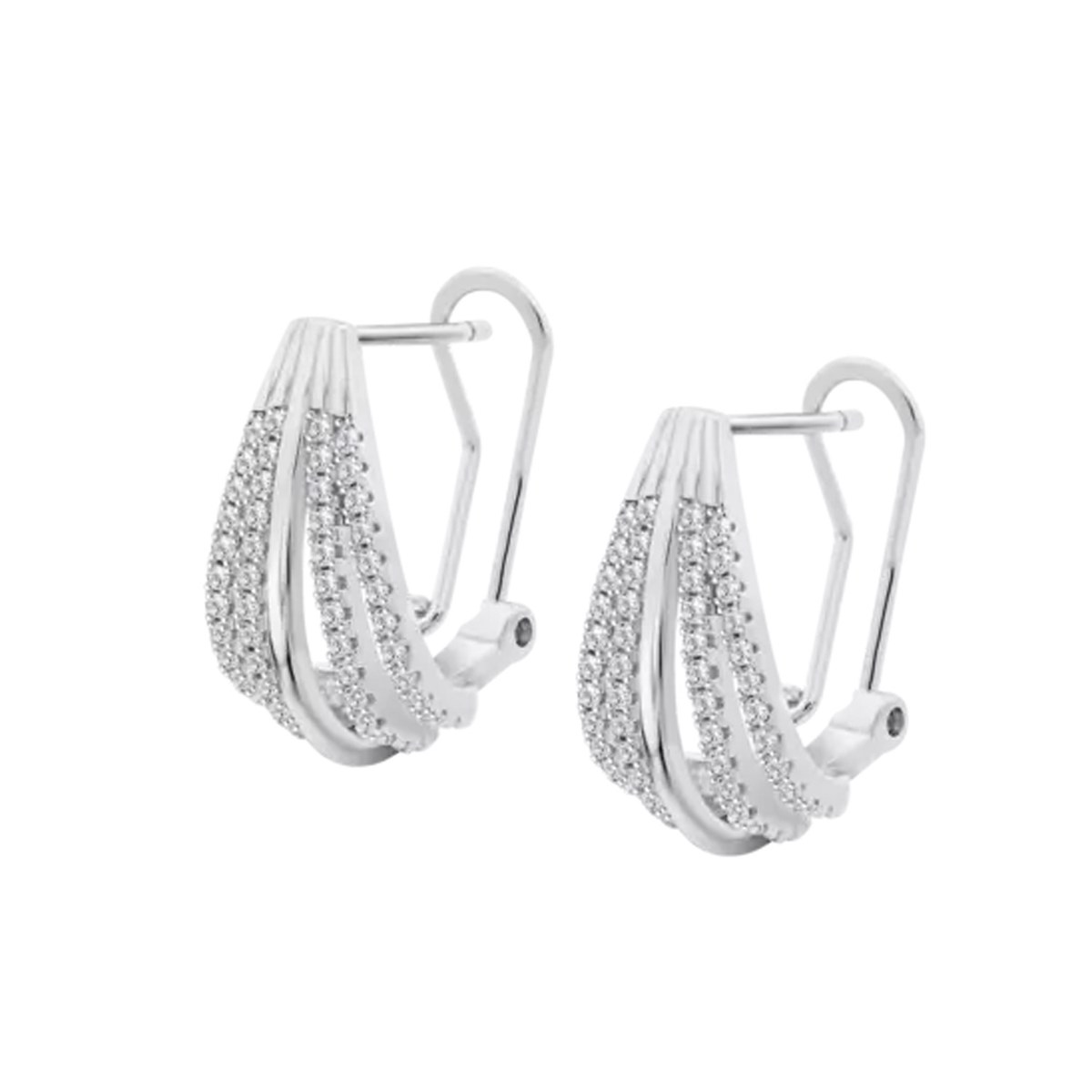 Boucles d'oreilles Lotus Silver oxydes