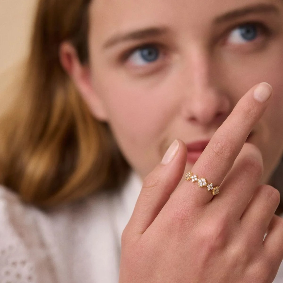 Bague fine Agatha Beloved argent doré oxydes - vue 2