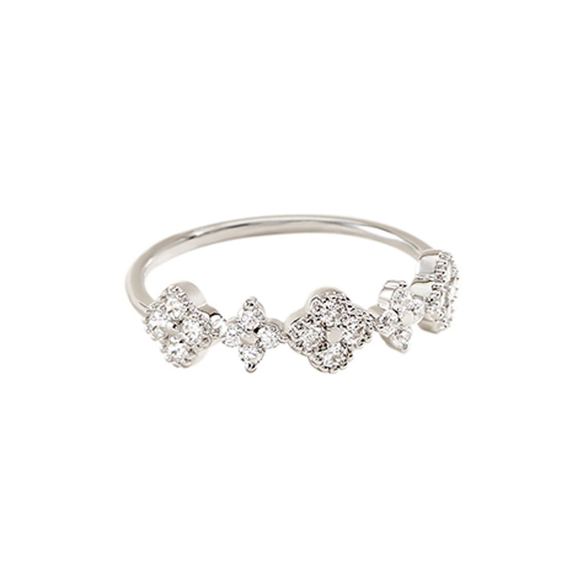 Bague fine Agatha Beloved argent rhodié oxydes