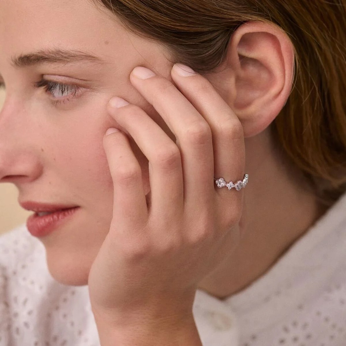 Bague fine Agatha Beloved argent rhodié oxydes - vue 2