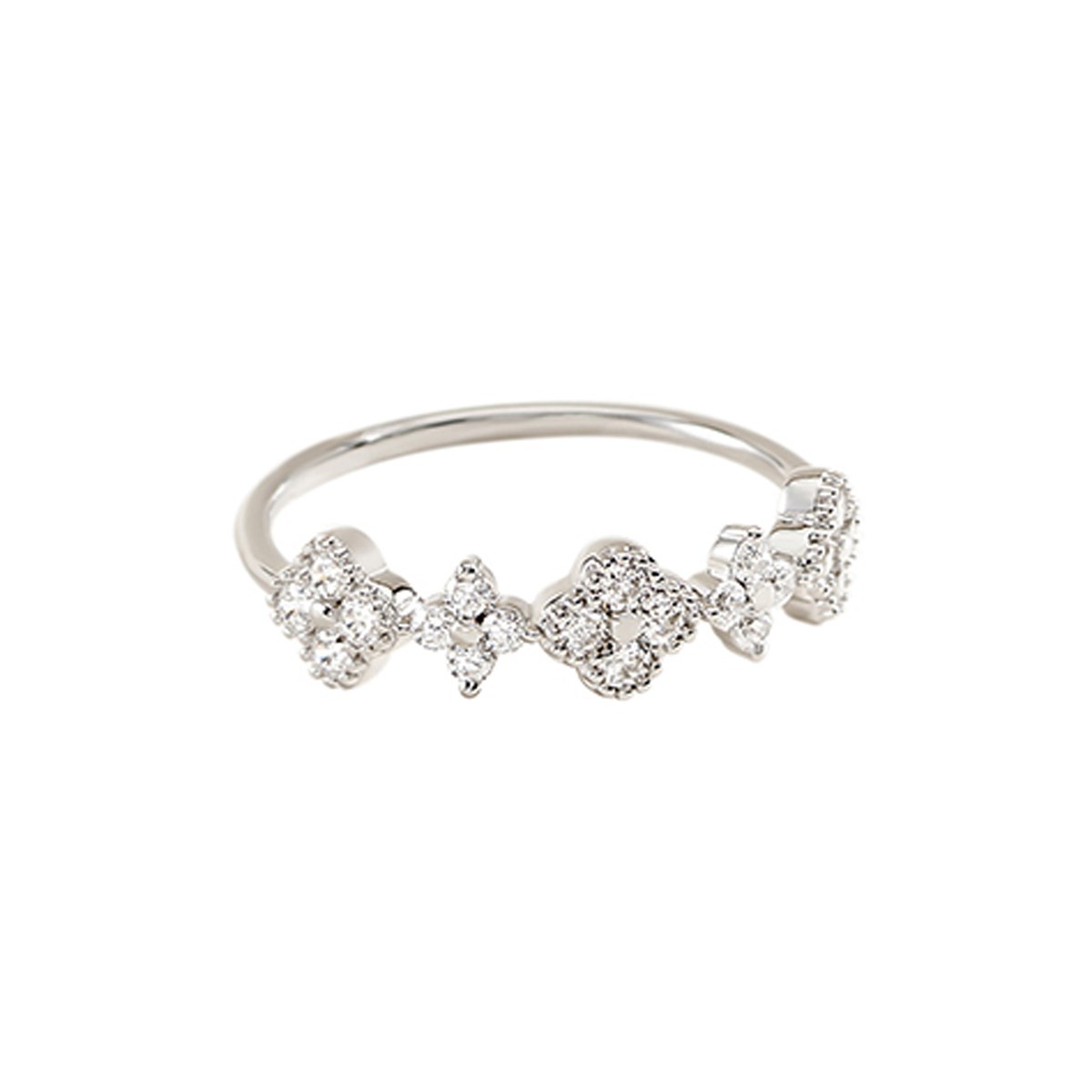 Bague fine Agatha Beloved argent rhodié oxydes - vue 4