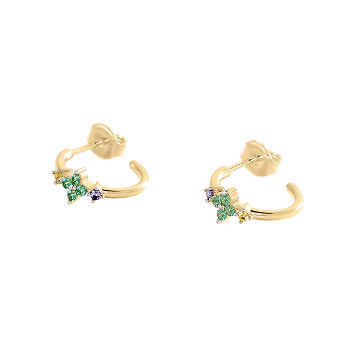 Boucles d'oreilles Beloved argent doré 3 motifs