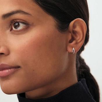 Piercing créole Agatha Laura argent rhodié oxydes