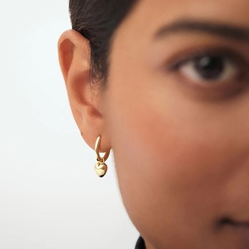 Piercing créole Agatha Bela coeur argent doré