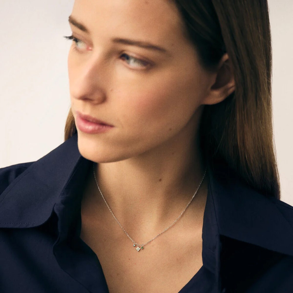 Collier Agatha Beloved argent rhodié 3 pampilles - vue 2