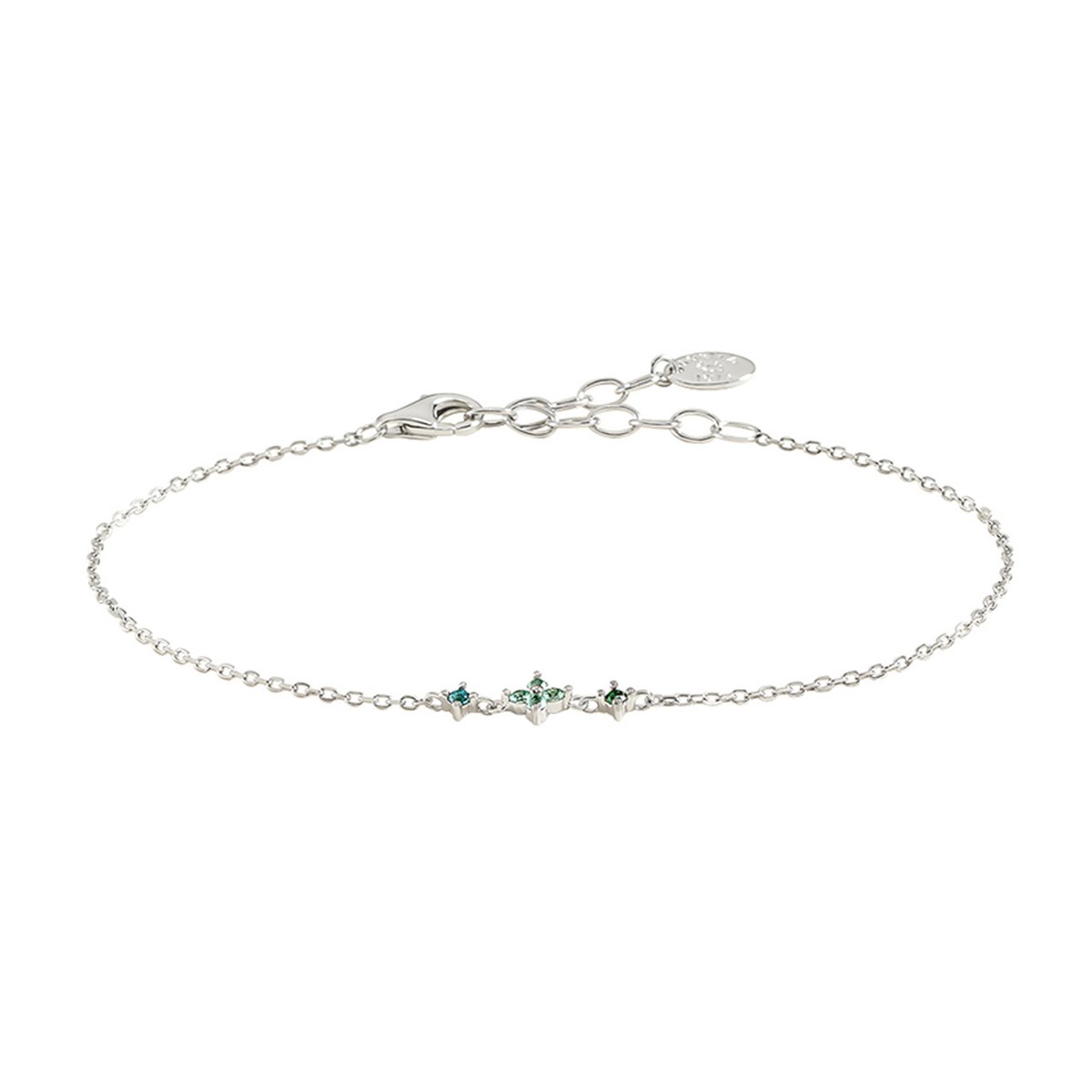 Bracelet Agatha Beloved argent rhodié 3 motifs oxyde