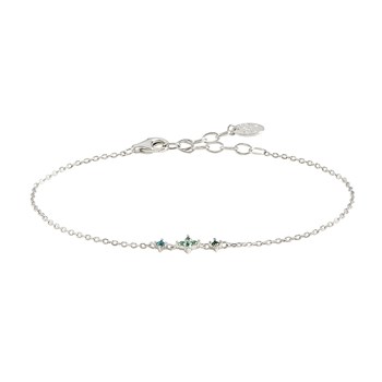 Bracelet Agatha Beloved argent rhodié 3 motifs oxyde