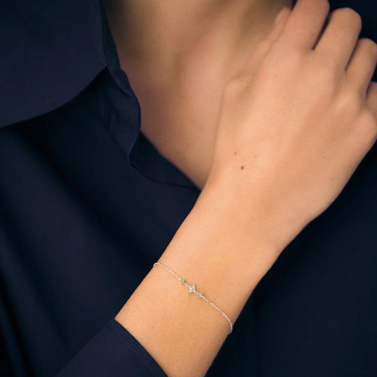 Bracelet Agatha Beloved argent rhodié 3 motifs oxyde - vue 2