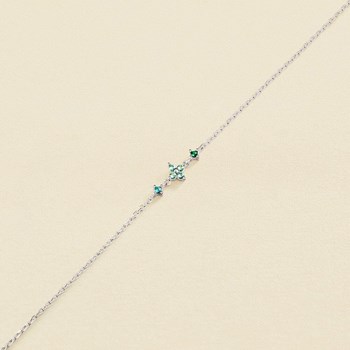 Bracelet Agatha Beloved argent rhodié 3 motifs oxyde