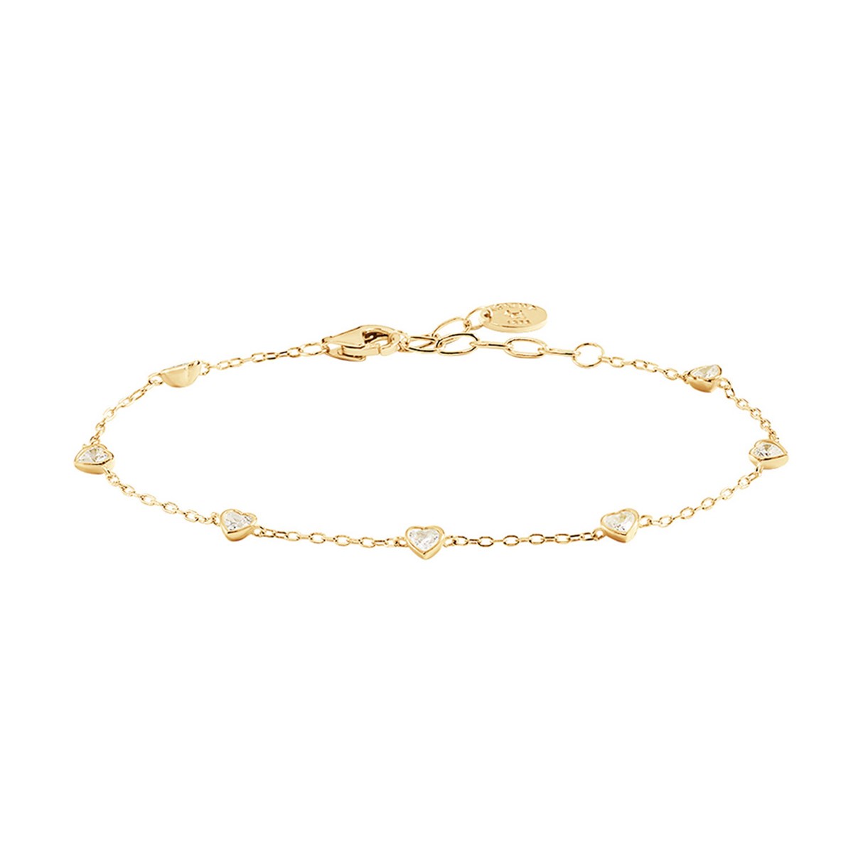 Bracelet Agatha Adorée argent doré coeurs oxydes
