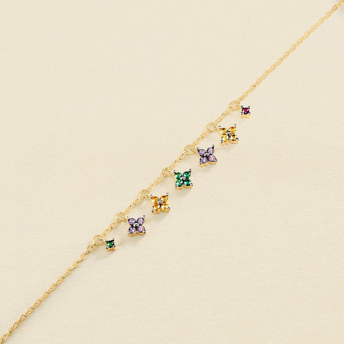 Bracelet Agatha Beloved argent doré pampilles oxydes_x000D_
multicolores - vue 3