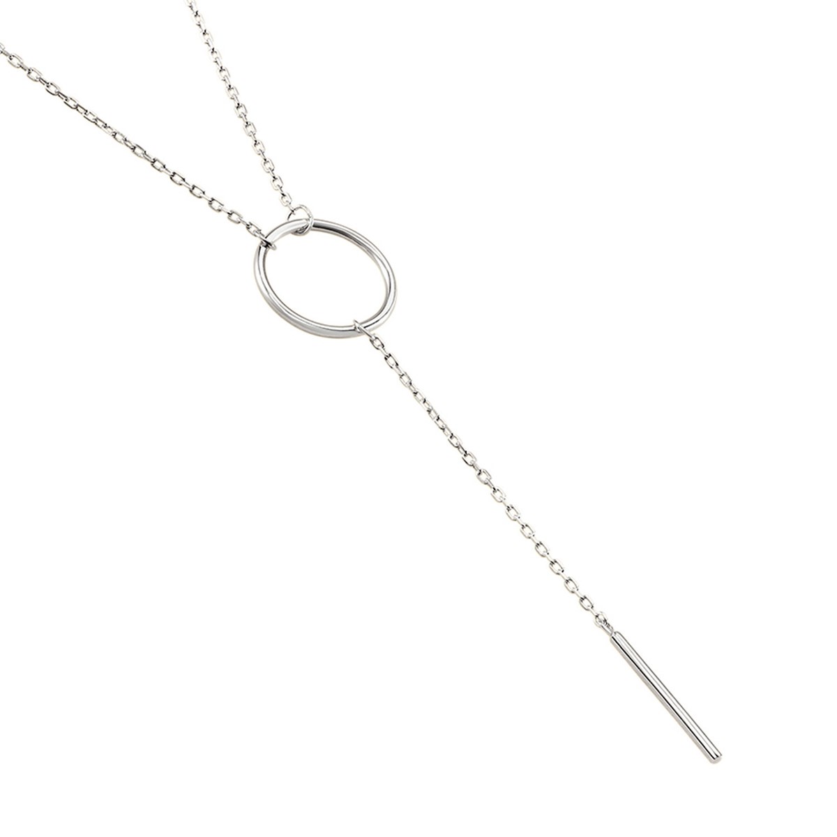 Collier en Y Agatha Philring argent rhodié
