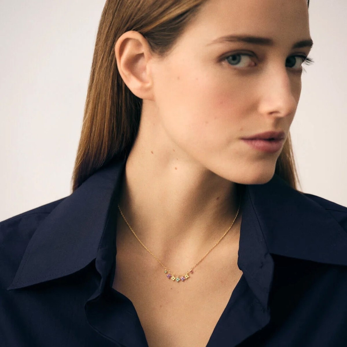 Collier Agatha Beloved argent doré pampilles oxydes_x000D_
multicolores - vue 2