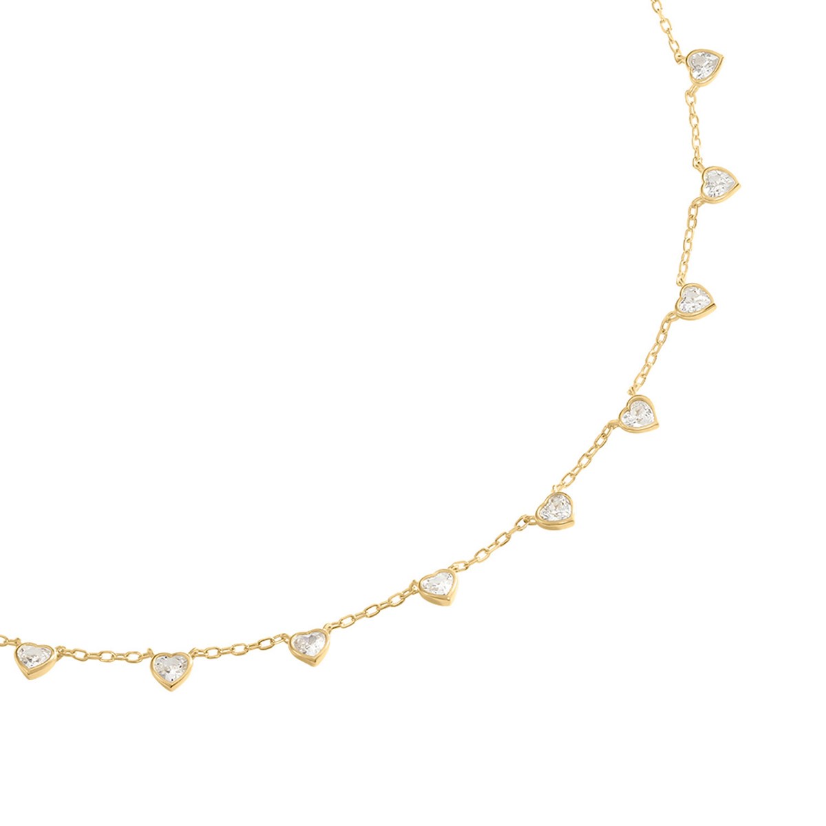 Collier Agatha Adorée argent doré coeurs oxydes
