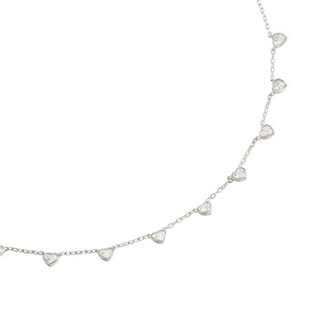 Collier Agatha Adorée argent rhodié coeurs oxydes