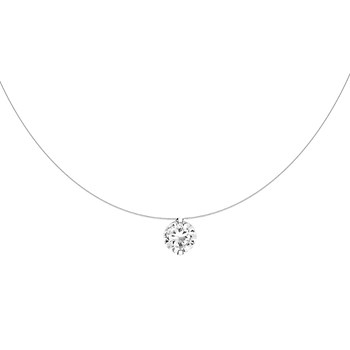 Collier Agatha argent rhodié fil transparent oxyde