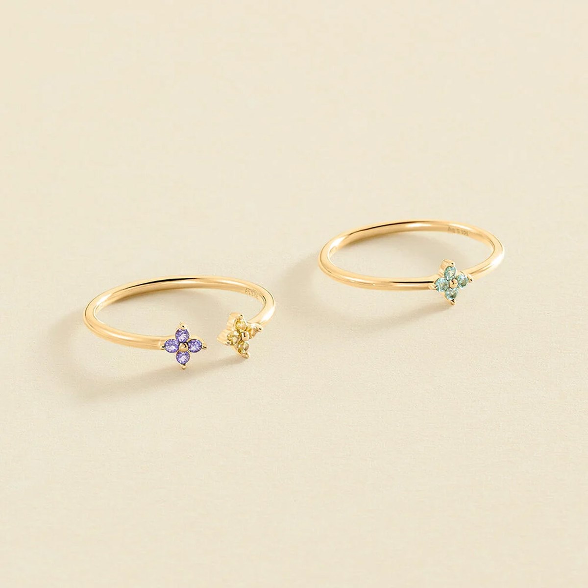 Bague Agatha Beloved 3 motifs dorée T52 - vue 3