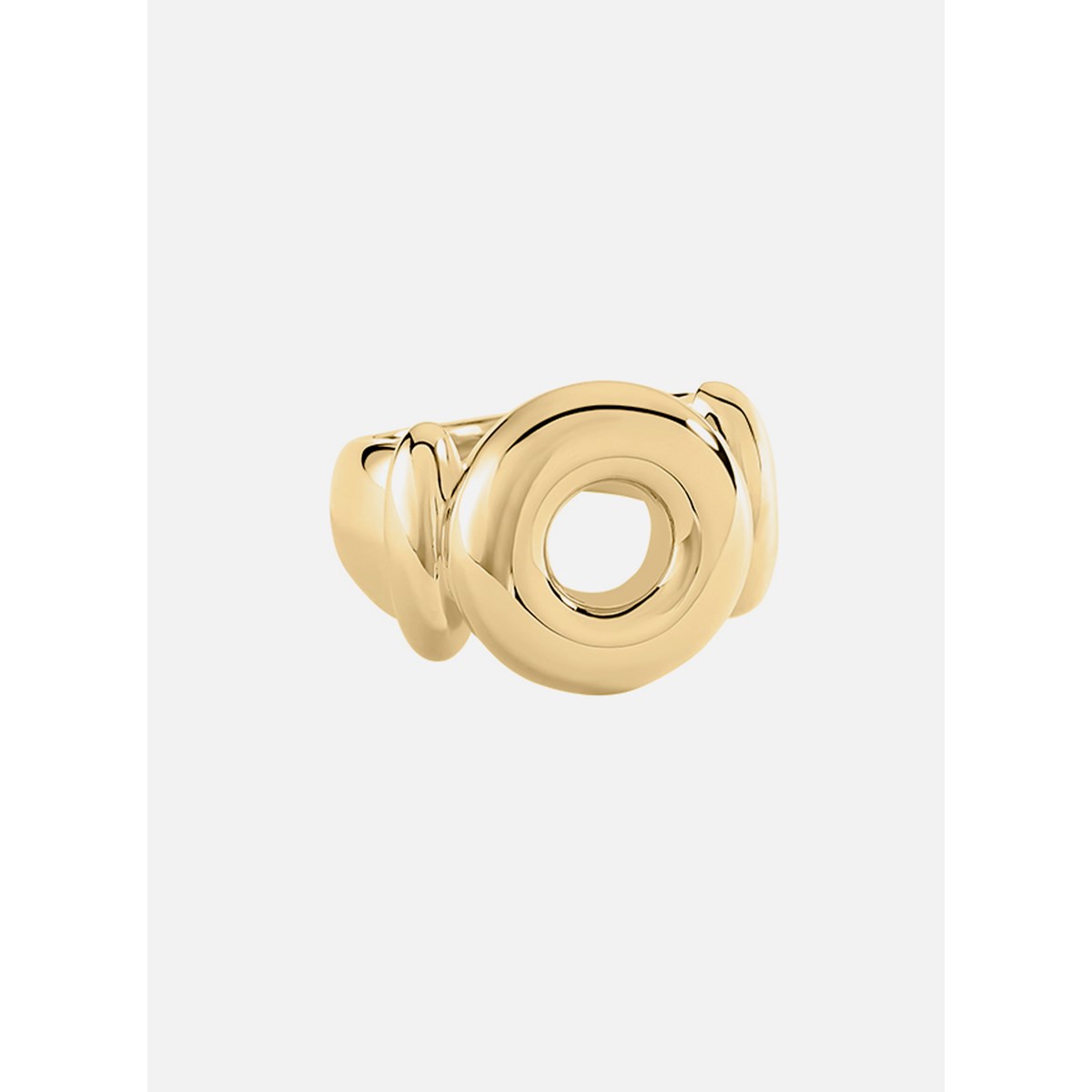 Bague Agatha large Alama argent doré forme bouée - vue 3