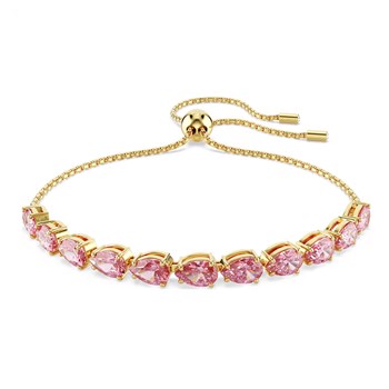 Bracelet Swarovski Matrix doré taille poire rose