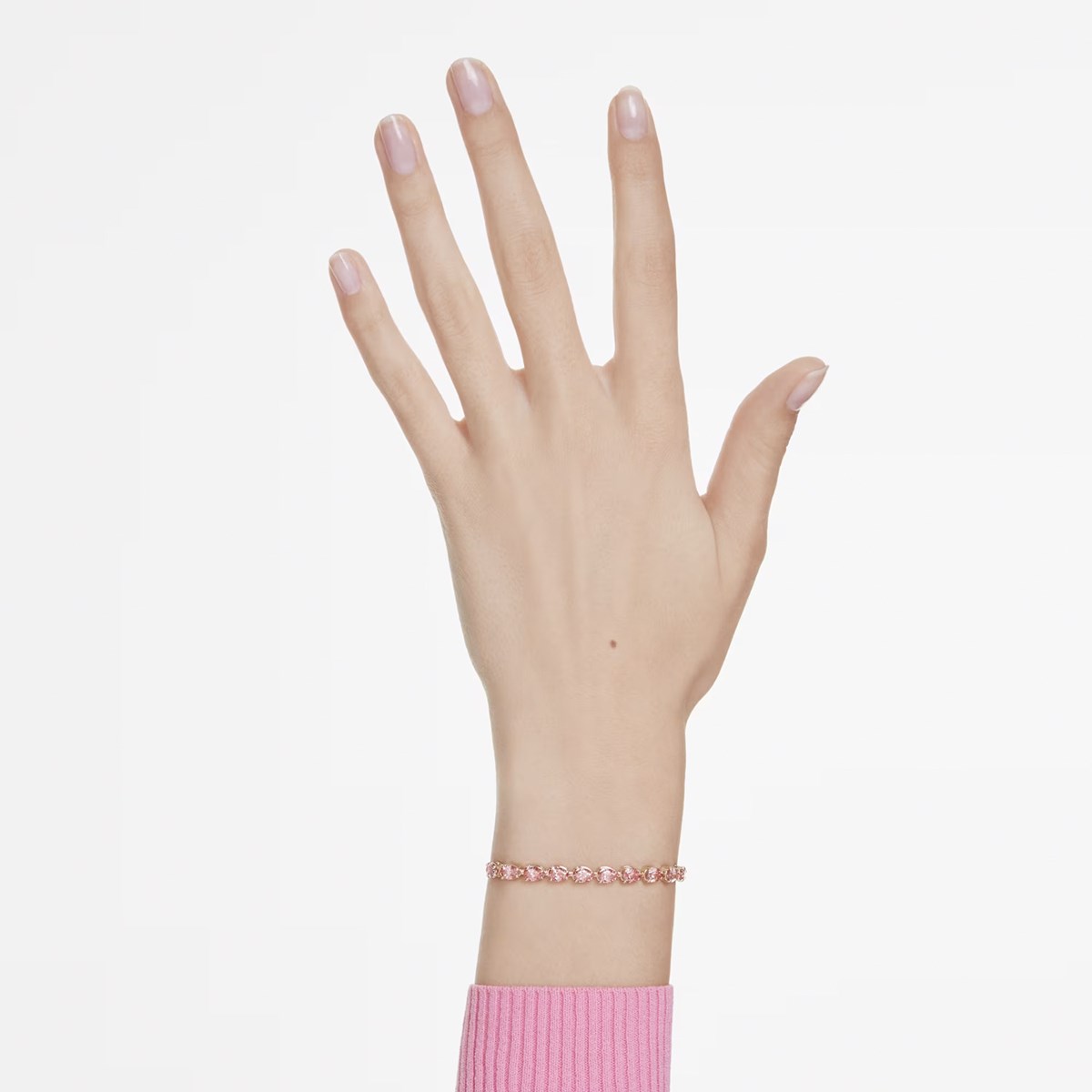 Bracelet Swarovski Matrix doré taille poire rose - vue 2