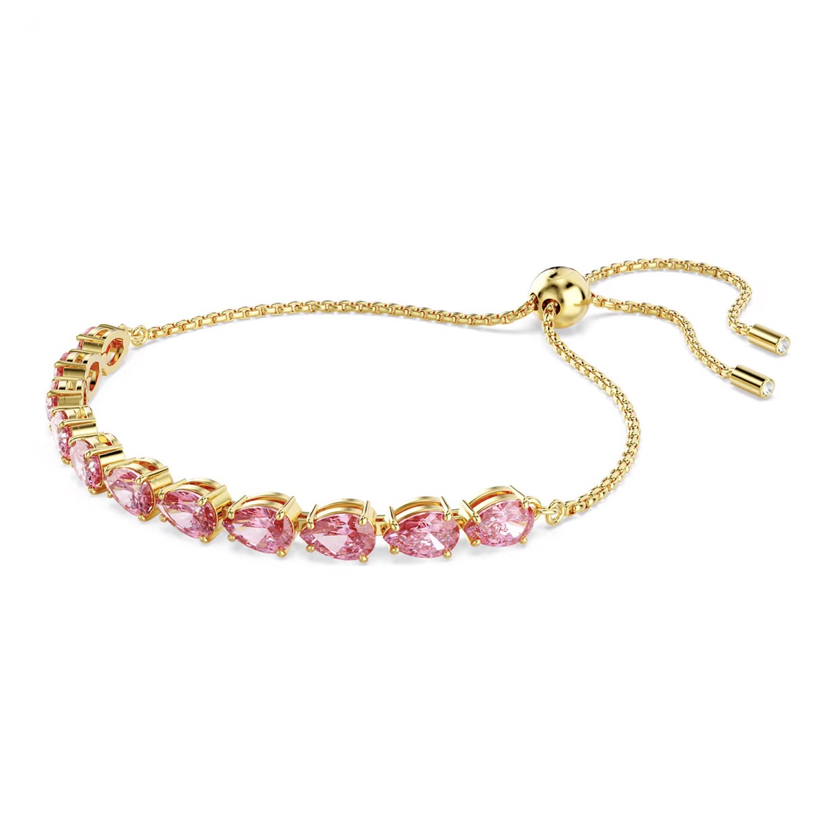 Bracelet Swarovski Matrix doré taille poire rose - vue 3