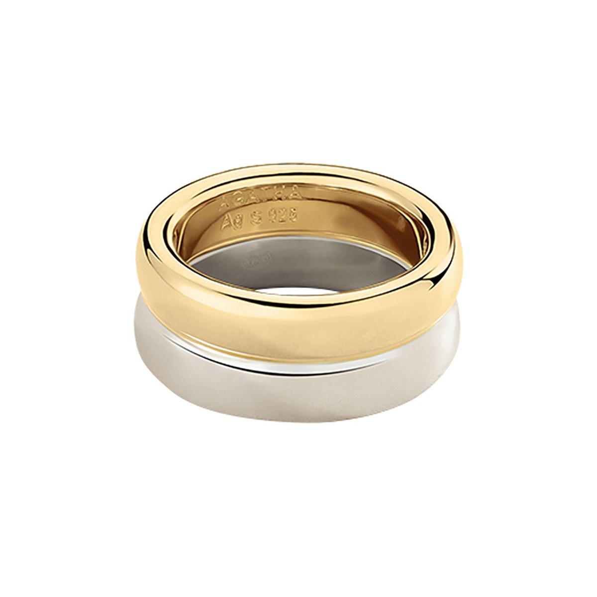 Bague large Agatha Dua argent bicolore 2 rangs - vue 4