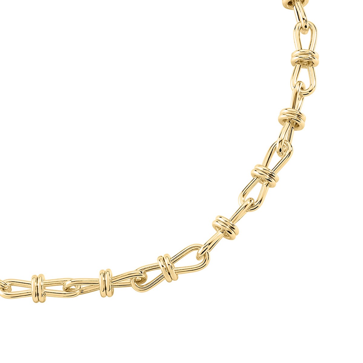 Collier Agatha Maude laiton doré maille noeud