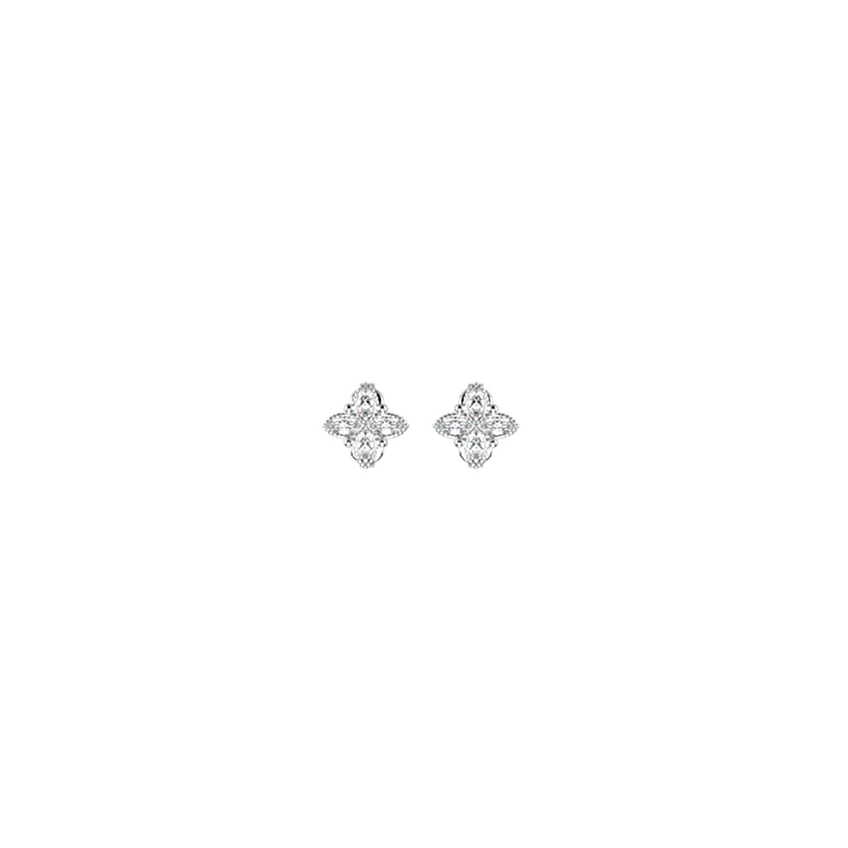 Boucles d'oreilles Les Cadettes argenté Fleurs