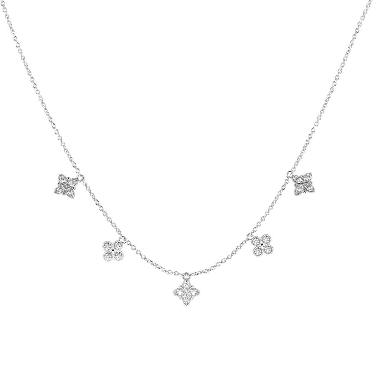 Collier Les Georgettes Fleurs argenté