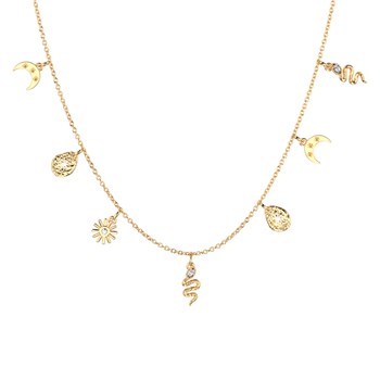 Collier Les Cadettes doré pampilles mystiques