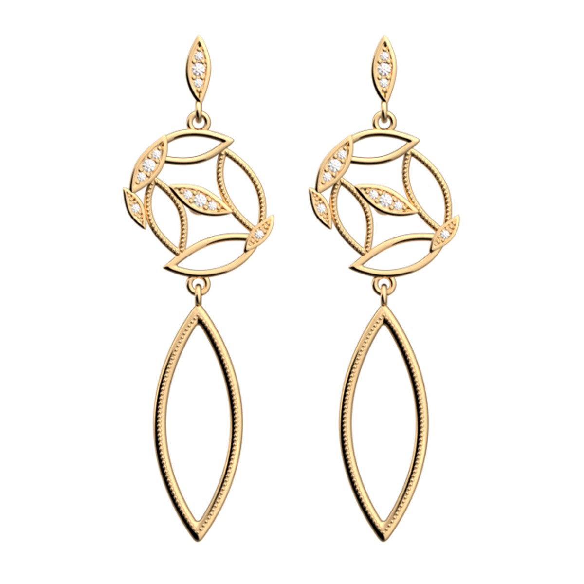 Boucles d'oreilles Les Georgettes Arbre de vie
dorées 16 mm Collection Les Précieuses