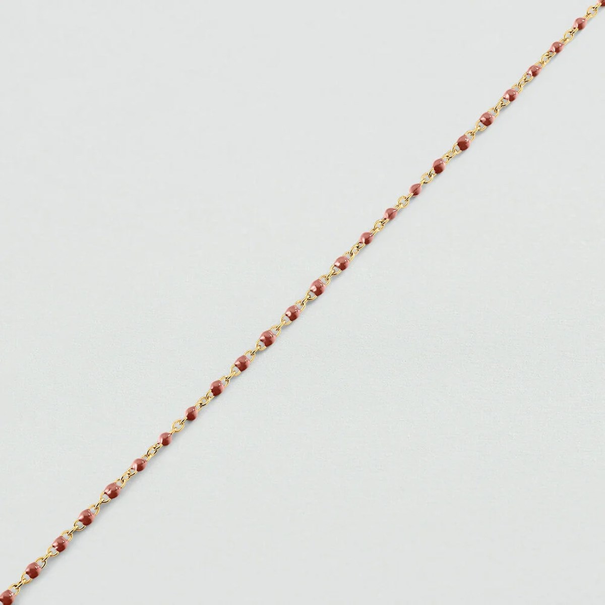 Chaîne de cheville Agatha Smarty acier doré perles
émail corail - vue 3