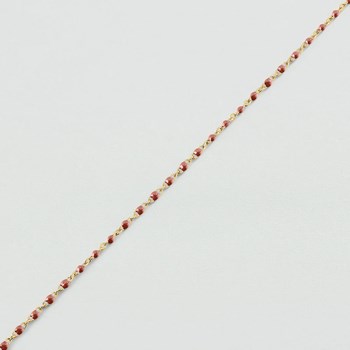 Chaîne de cheville Agatha Smarty acier doré perles
émail corail