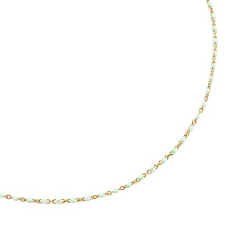 Collier Agatha Smarty doré perles émail turquoise
