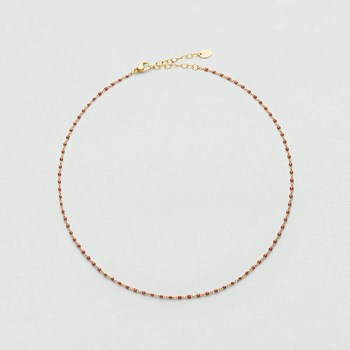 Collier Agatha Smarty doré perles émail corail